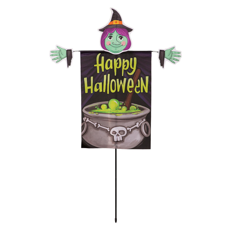 Halloween Friend with Bobbing Head and Hands Fabric Garden Stake
