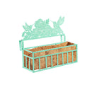 Verdigris Railing Planter with Topper, Hummingbird and Florals