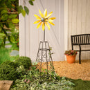 Petal & Plow Wind Spinner, Metal Wind Spinner Trellis, Yellow Flower