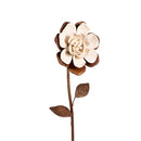 41"H Metal Garden Stake, Antiqued Porcelain Flower