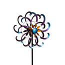 Metal Wind Spinner, Blue & Purple Floral, 75"H