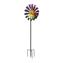 Metal Wind Spinner, 2 Layer Flower, 75"H