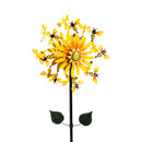 Metal Wind Spinner, Sunflower & Bees, 75"H