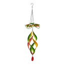 Metal Wind Twirler, Floral Red & Green, 31"H
