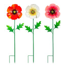 What She Shed Garden Stake, Metal Poppy Flowers, 43"