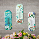 What She Shed Thermometer, Outdoor Metal Thermometer, Bird & Nest, Asst of 3