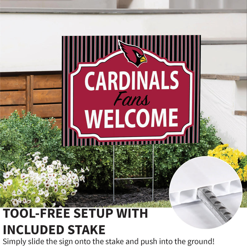 Arizona Cardinals Yard Sign, "Fans Welcome"