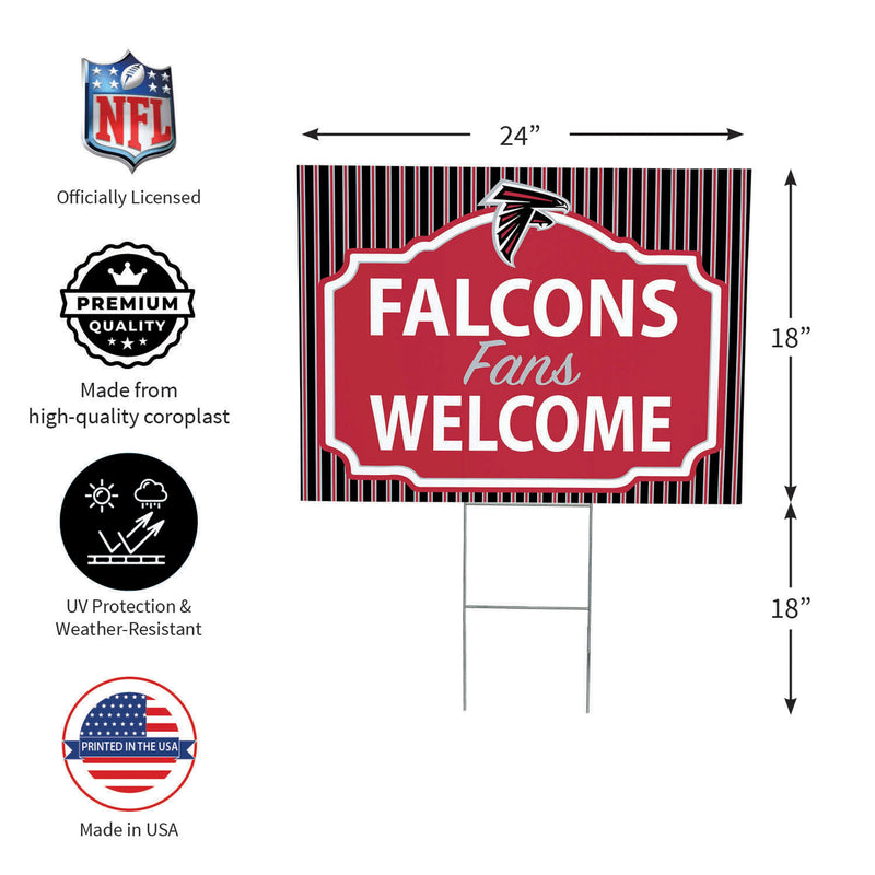 Atlanta Falcons Yard Sign, "Fans Welcome"