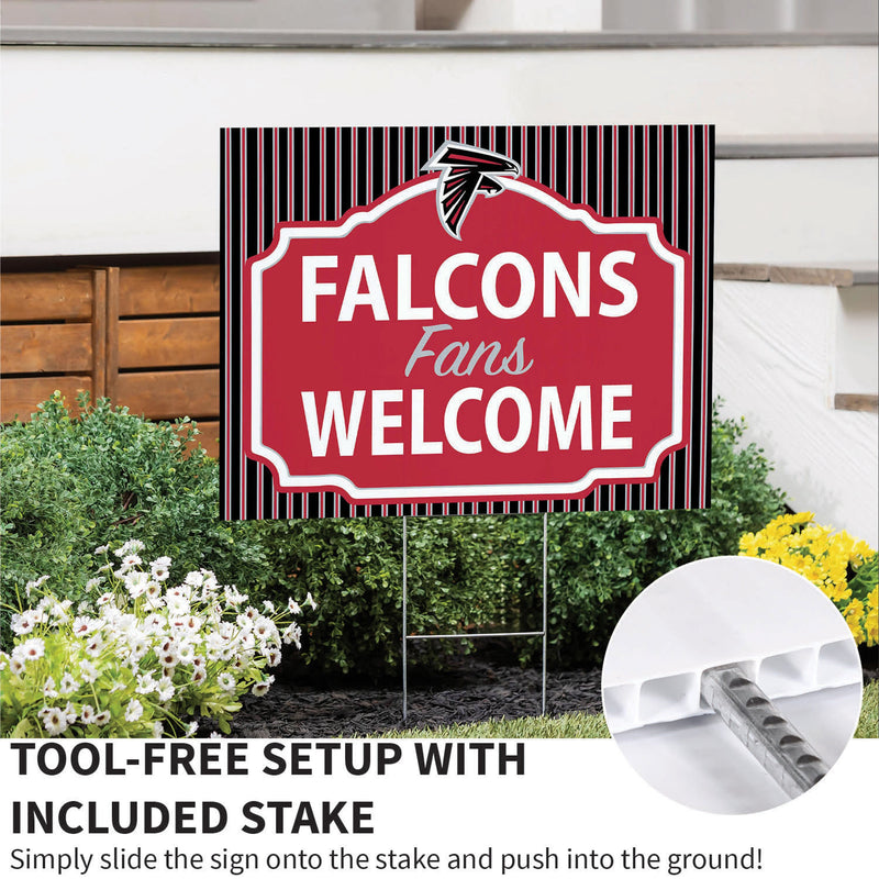 Atlanta Falcons Yard Sign, "Fans Welcome"