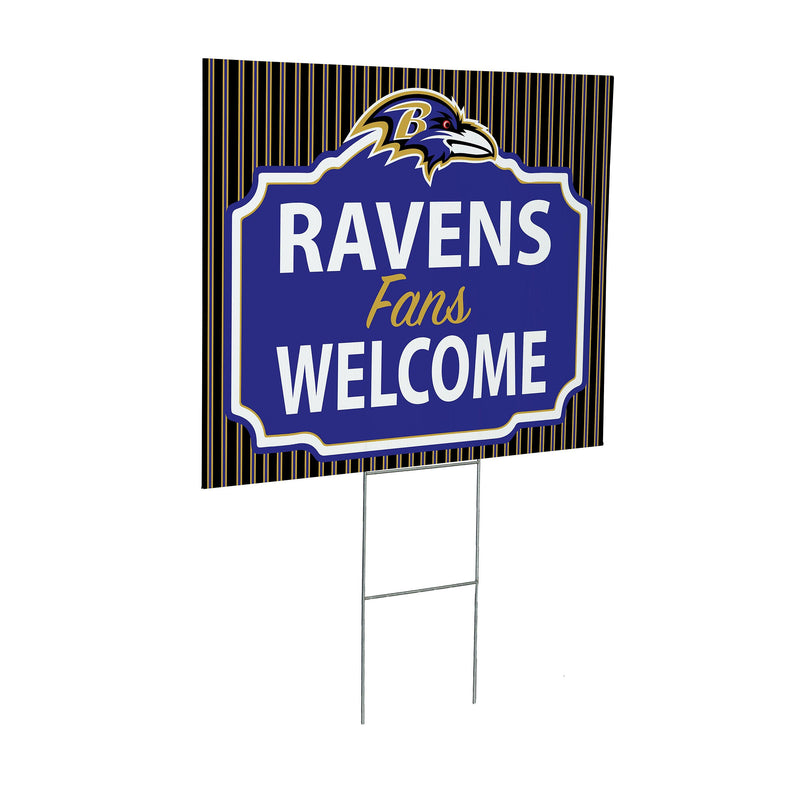 Baltimore Ravens Yard Sign, "Fans Welcome"