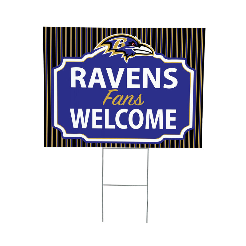 Baltimore Ravens Yard Sign, "Fans Welcome"