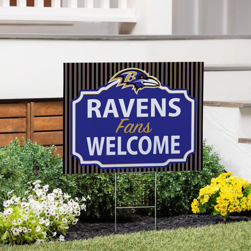 Baltimore Ravens Yard Sign, "Fans Welcome"