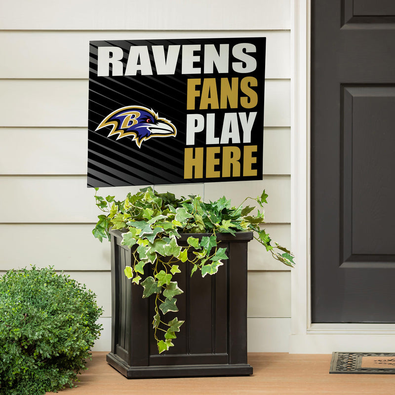 Baltimore Ravens Yard Sign "Fans Play Here"