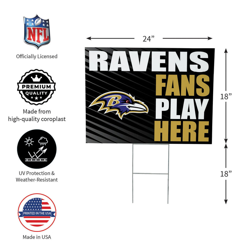 Baltimore Ravens Yard Sign "Fans Play Here"