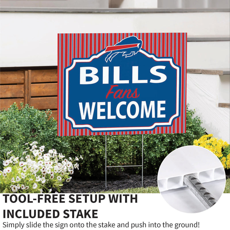 Buffalo Bills Yard Sign, "Fans Welcome"