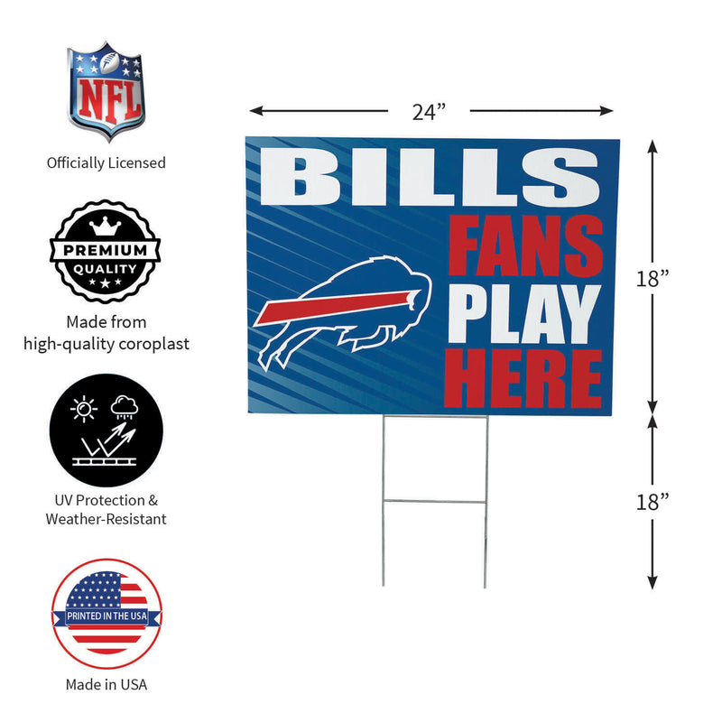 Buffalo Bills Yard Sign "Fans Play Here"