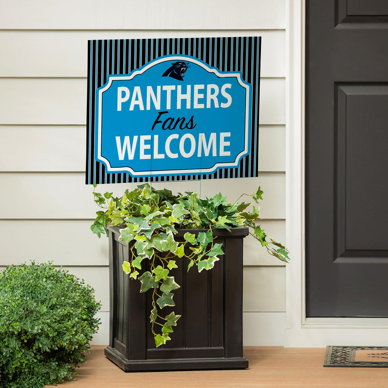 Carolina Panthers Yard Sign, "Fans Welcome"
