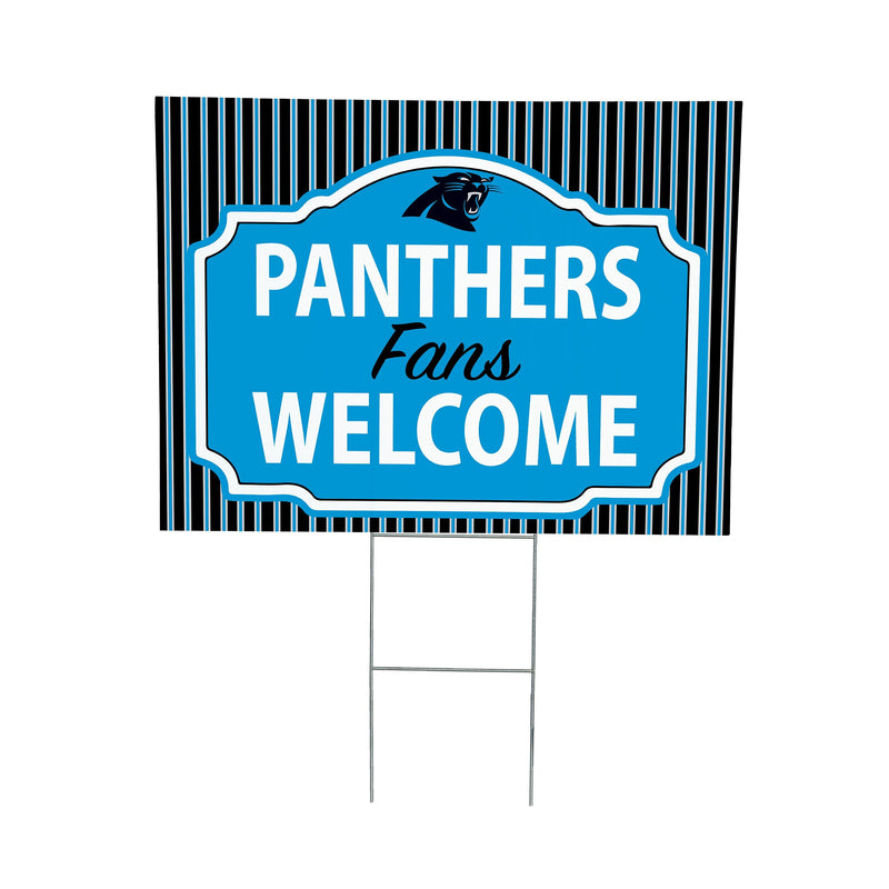 Carolina Panthers Yard Sign, "Fans Welcome"