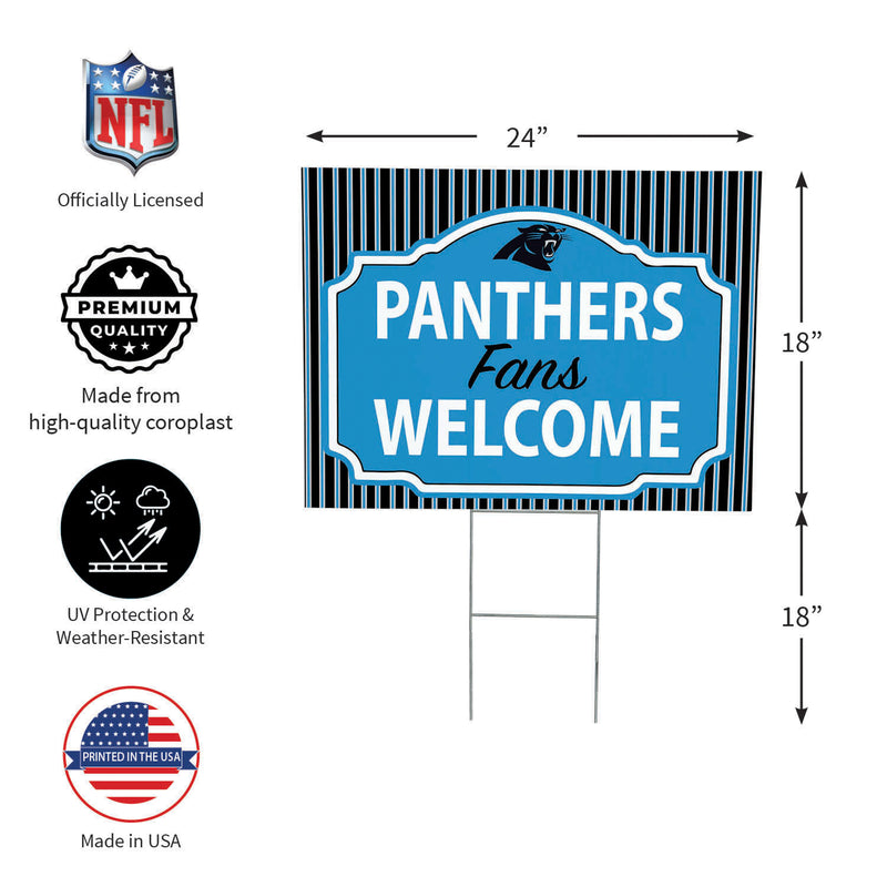 Carolina Panthers Yard Sign, "Fans Welcome"