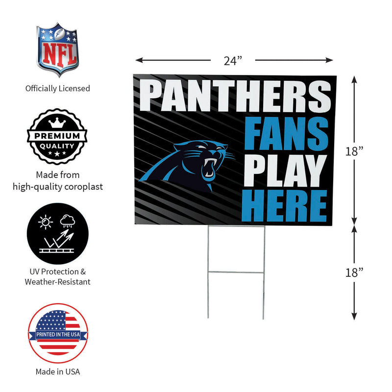 Carolina Panthers Yard Sign "Fans Play Here"