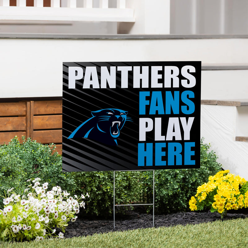 Carolina Panthers Yard Sign "Fans Play Here"