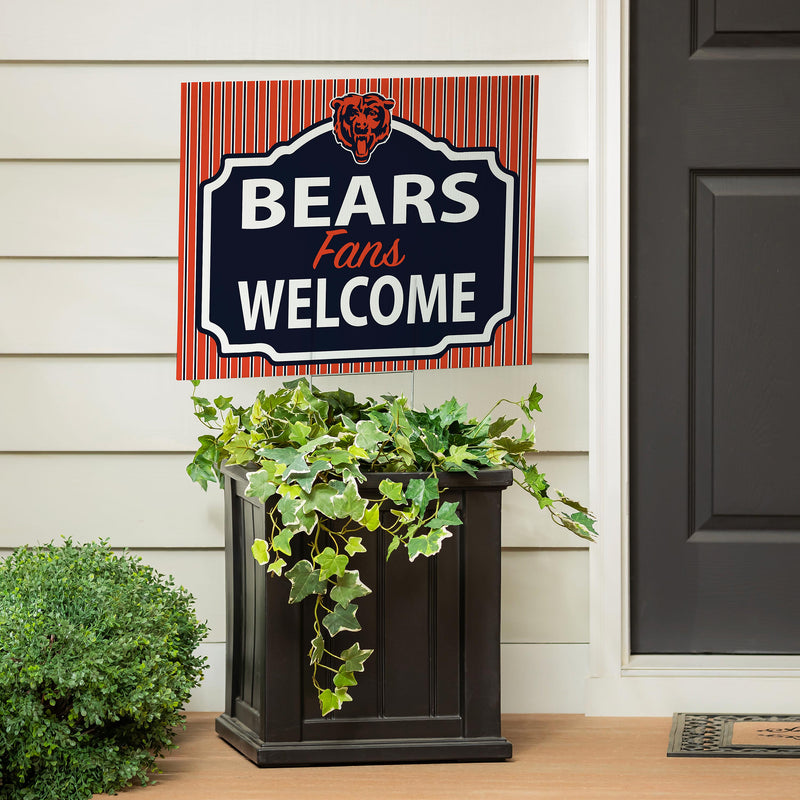 Chicago Bears Yard Sign, "Fans Welcome"