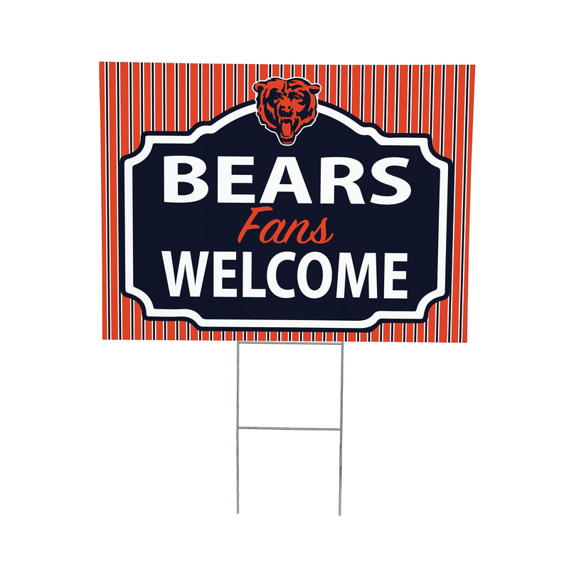 Chicago Bears Yard Sign, "Fans Welcome"