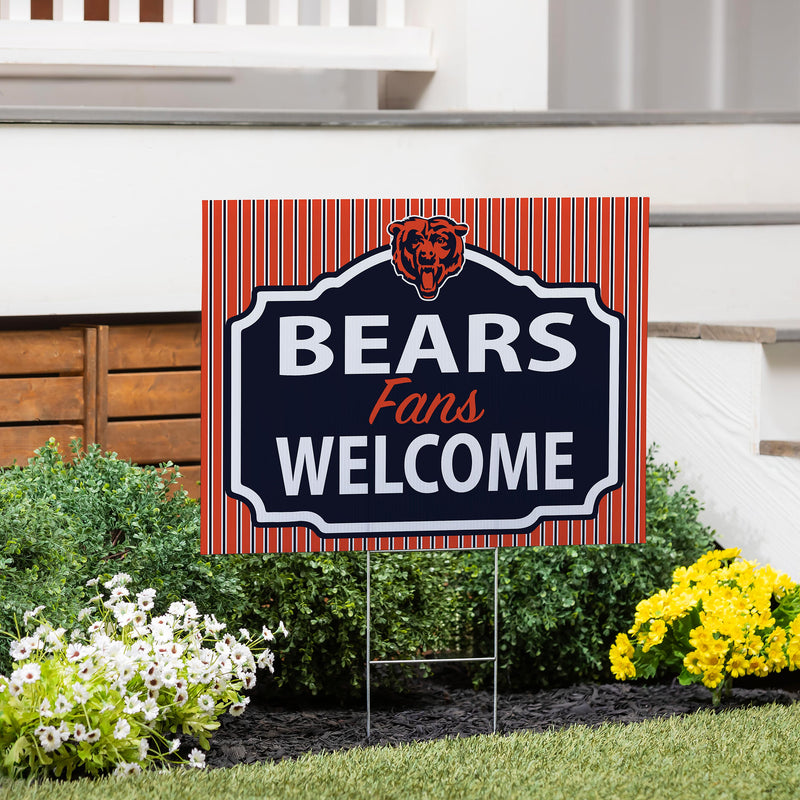 Chicago Bears Yard Sign, "Fans Welcome"