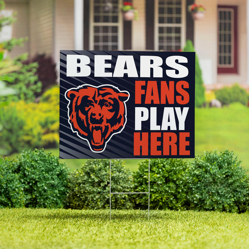 Chicago Bears Yard Sign "Fans Play Here"
