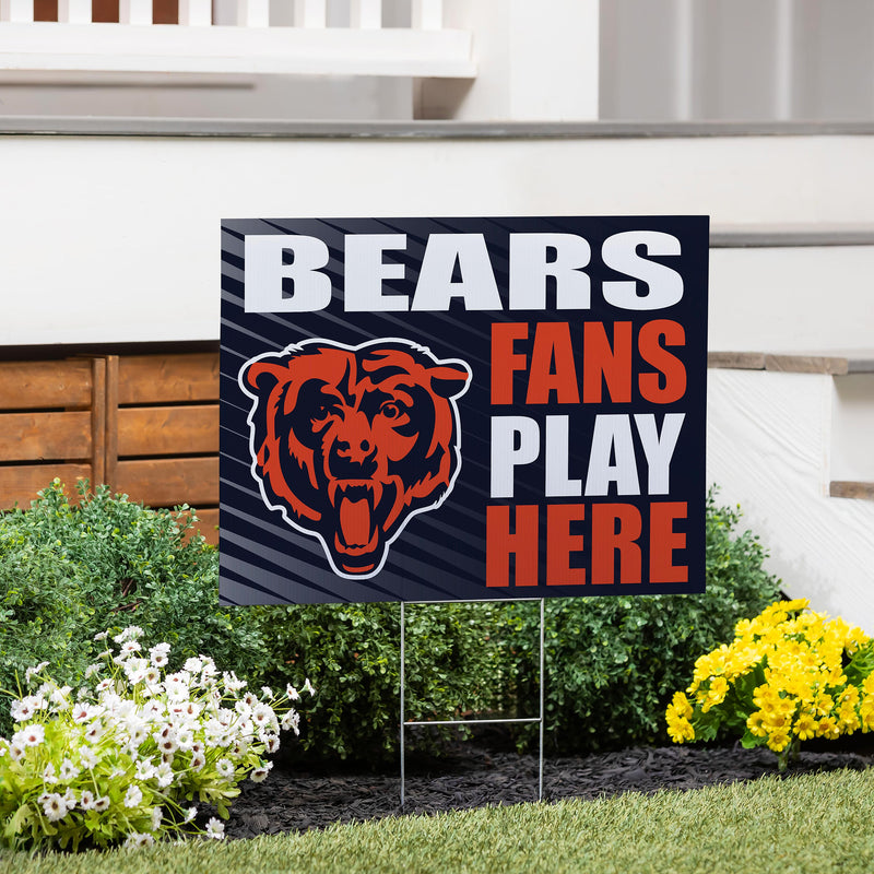 Chicago Bears Yard Sign "Fans Play Here"