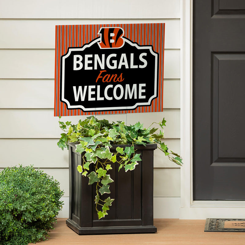 Cincinnati Bengals Yard Sign, "Fans Welcome"