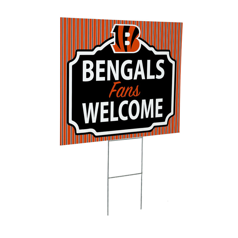 Cincinnati Bengals Yard Sign, "Fans Welcome"