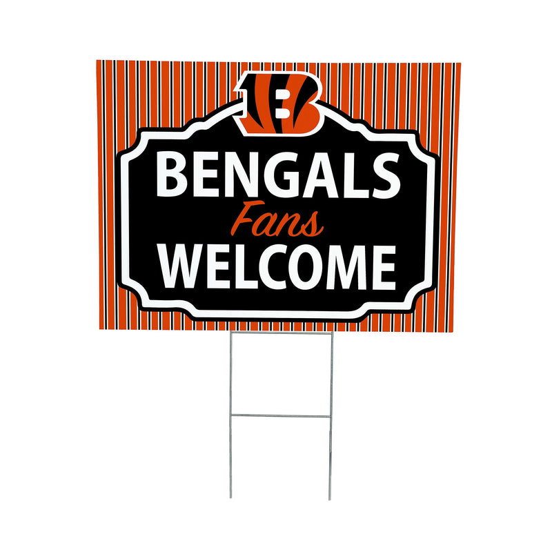 Cincinnati Bengals Yard Sign, "Fans Welcome"