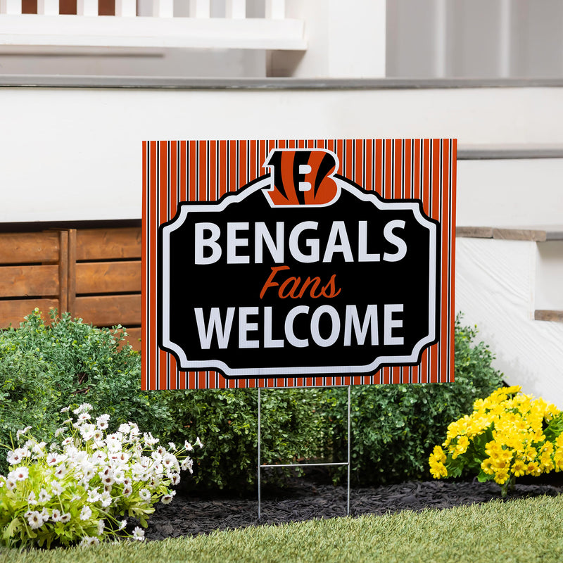 Cincinnati Bengals Yard Sign, "Fans Welcome"