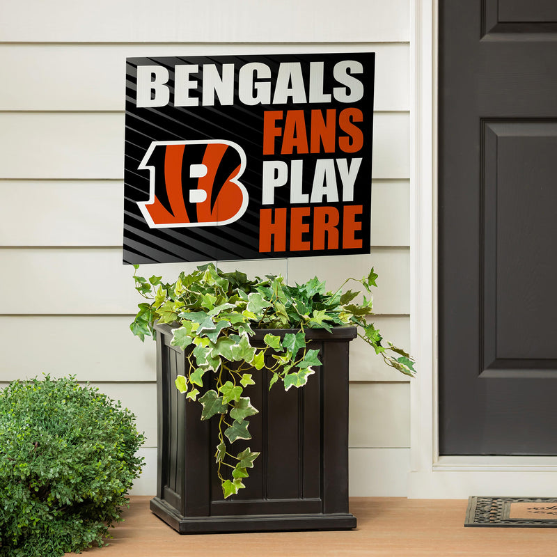 Cincinnati Bengals Yard Sign "Fans Play Here"