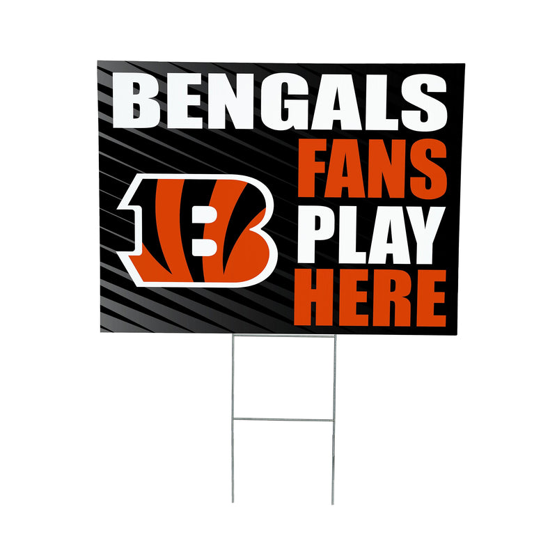 Cincinnati Bengals Yard Sign "Fans Play Here"