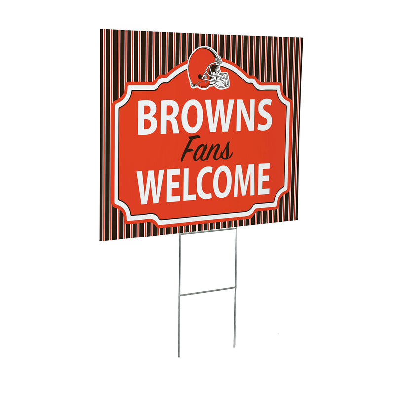 Cleveland Browns Yard Sign, "Fans Welcome"