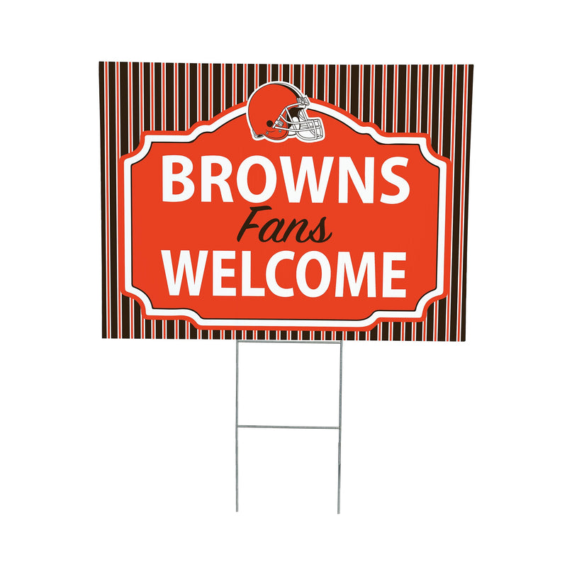 Cleveland Browns Yard Sign, "Fans Welcome"