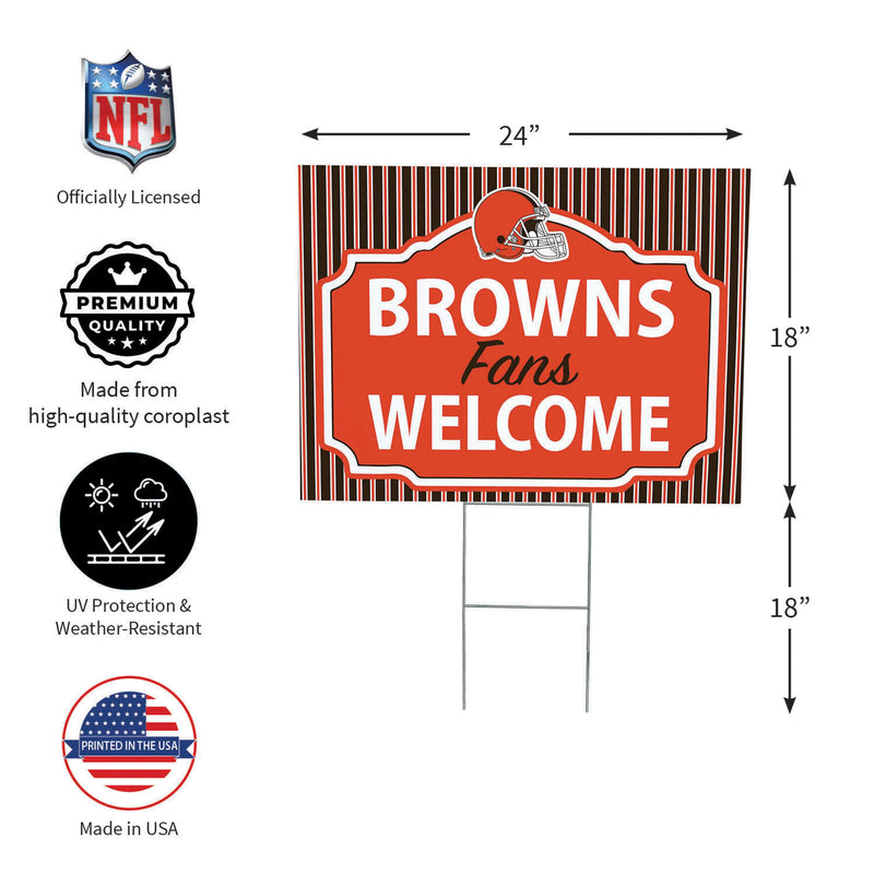 Cleveland Browns Yard Sign, "Fans Welcome"