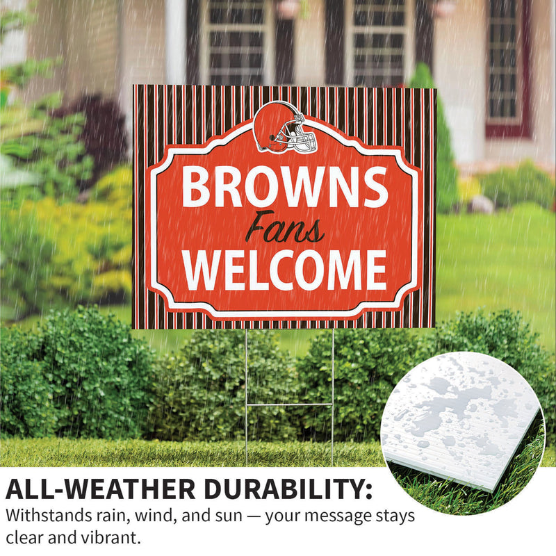 Cleveland Browns Yard Sign, "Fans Welcome"