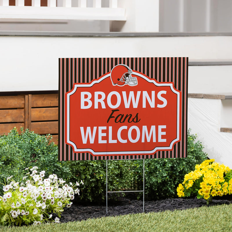 Cleveland Browns Yard Sign, "Fans Welcome"