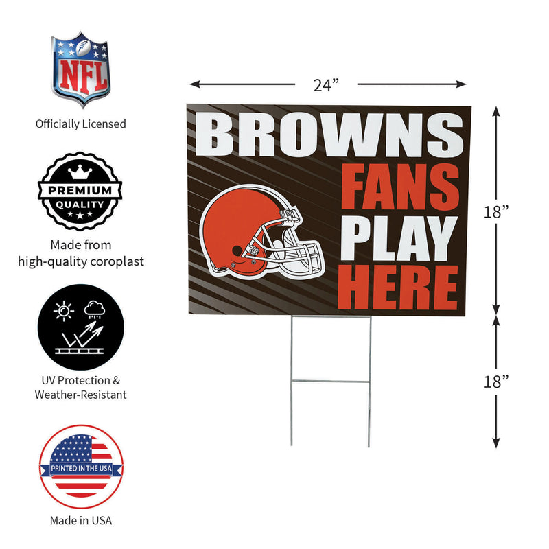 Cleveland Browns Yard Sign "Fans Play Here"