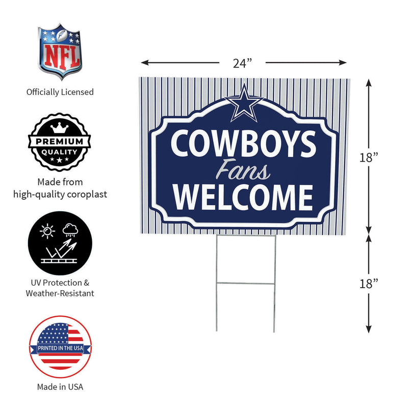 Dallas Cowboys Yard Sign, "Fans Welcome"