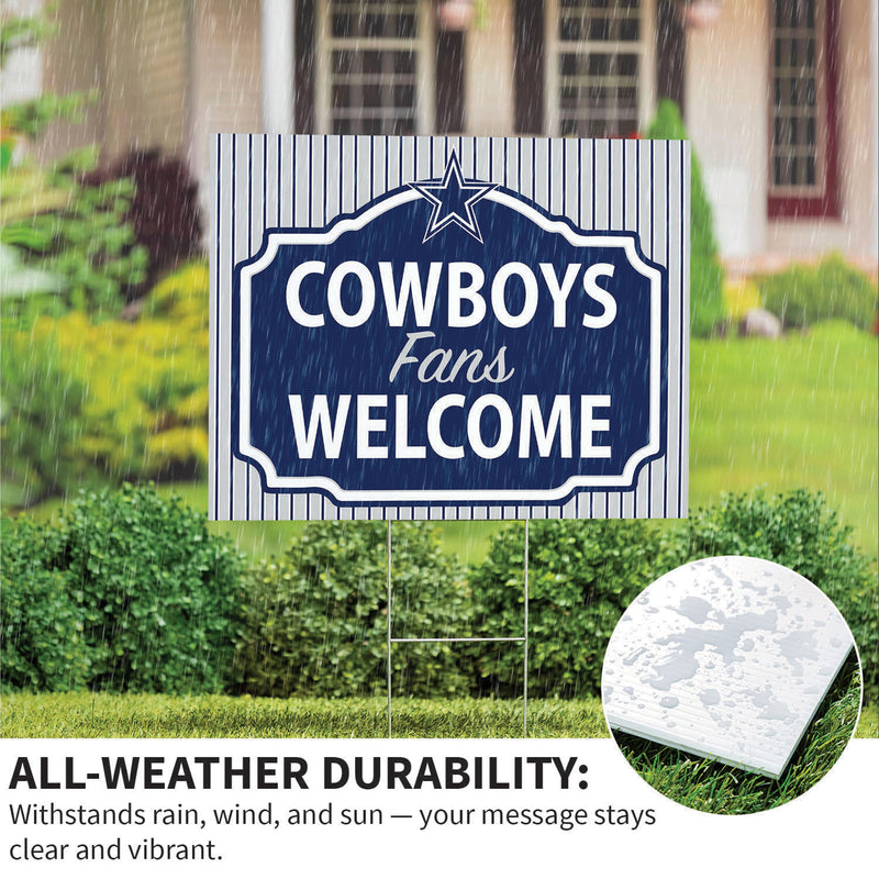 Dallas Cowboys Yard Sign, "Fans Welcome"