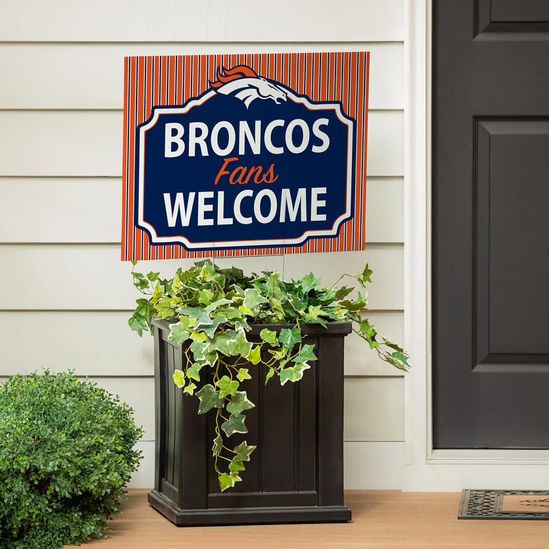 Denver Broncos Yard Sign, "Fans Welcome"