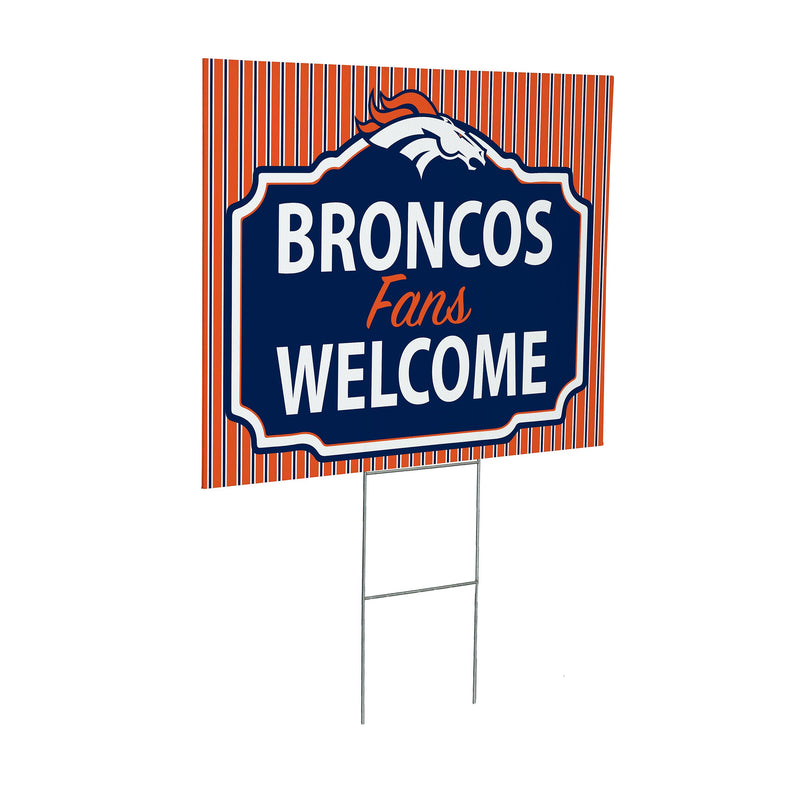 Denver Broncos Yard Sign, "Fans Welcome"