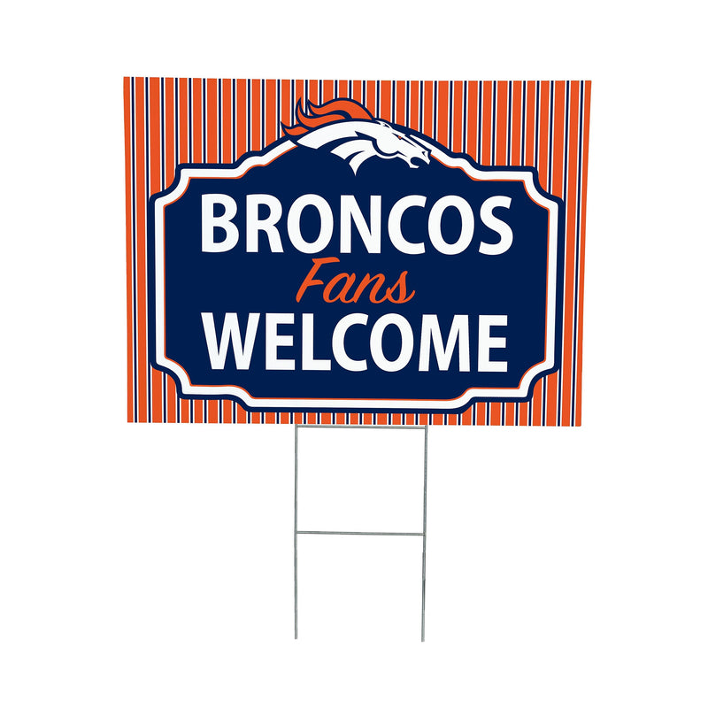 Denver Broncos Yard Sign, "Fans Welcome"