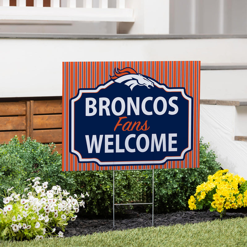 Denver Broncos Yard Sign, "Fans Welcome"