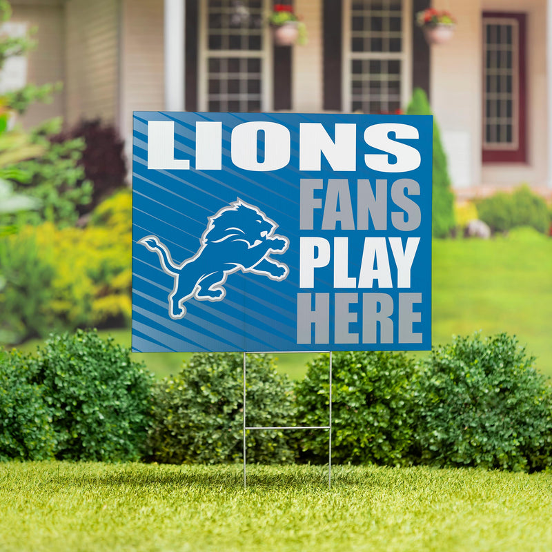 Detroit Lions Yard Sign "Fans Play Here"