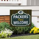 Green Bay Packers Yard Sign, "Fans Welcome"